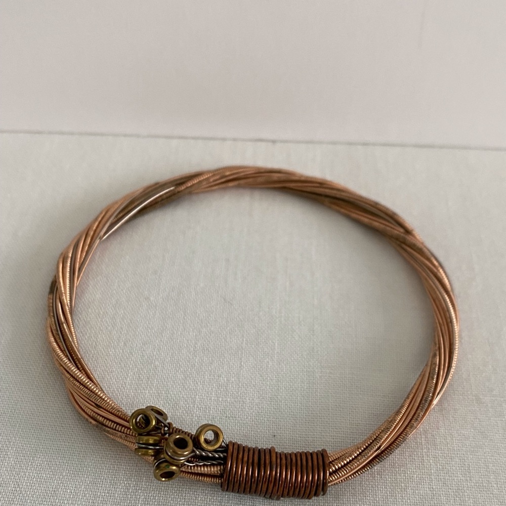 Recycled Guitar Strings Large Bangle Bracelet - image 3